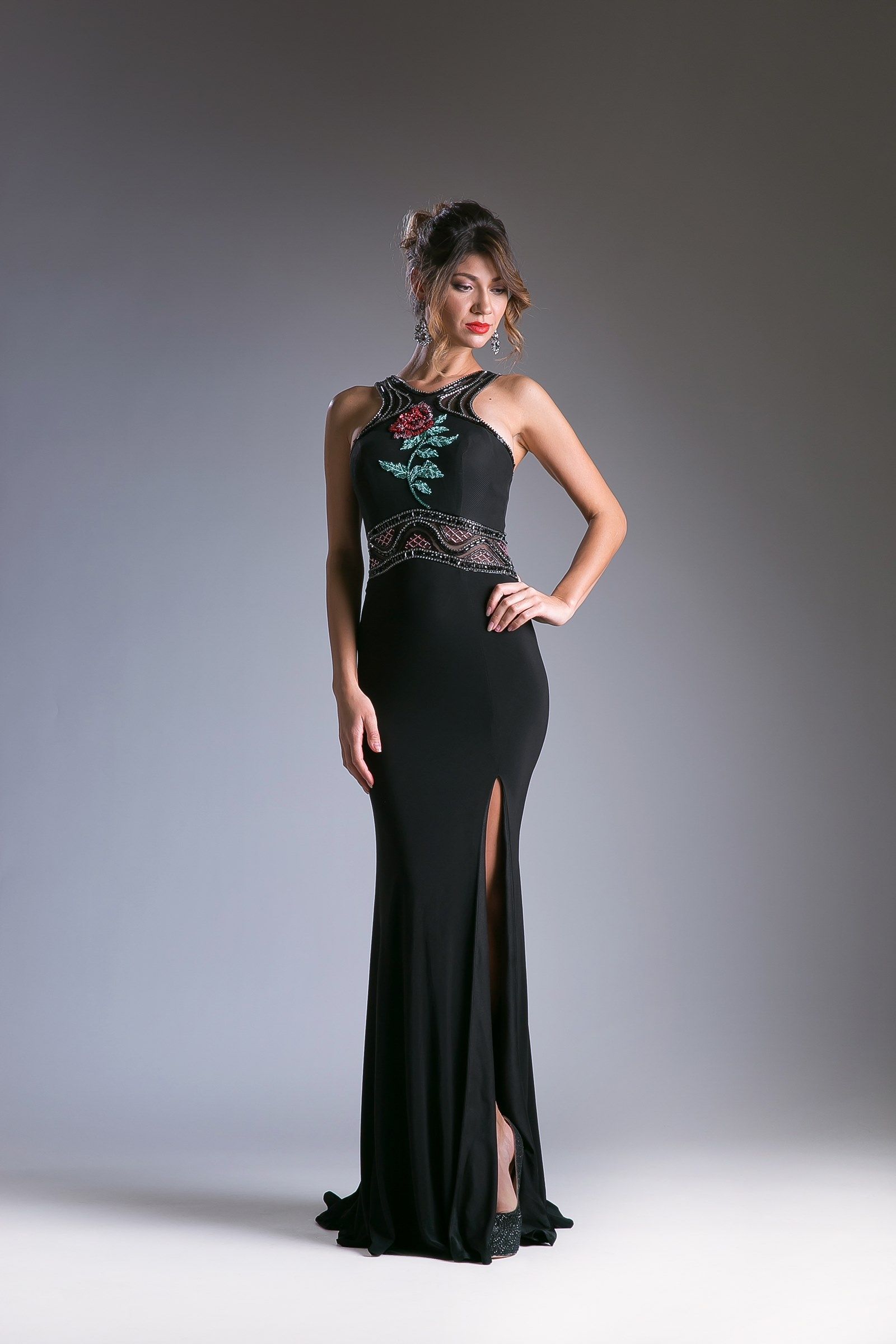 Beaded Sateen Empire Waist Gown – Tux-USA