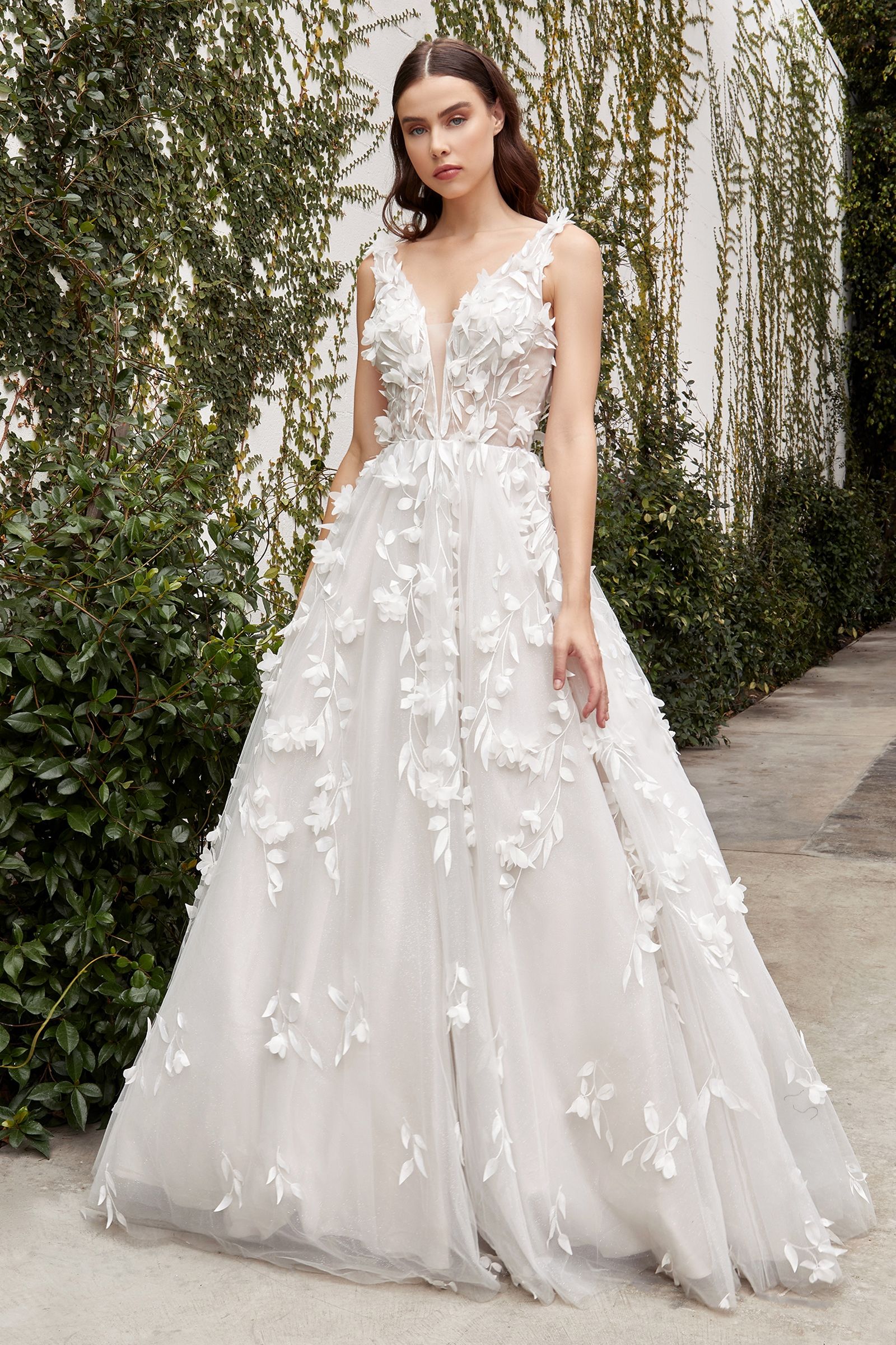 Luxe A1042W Floral Wedding Dress, 4 / Off White Luxe A1042W Floral Wedding Dress, 4 / Off White