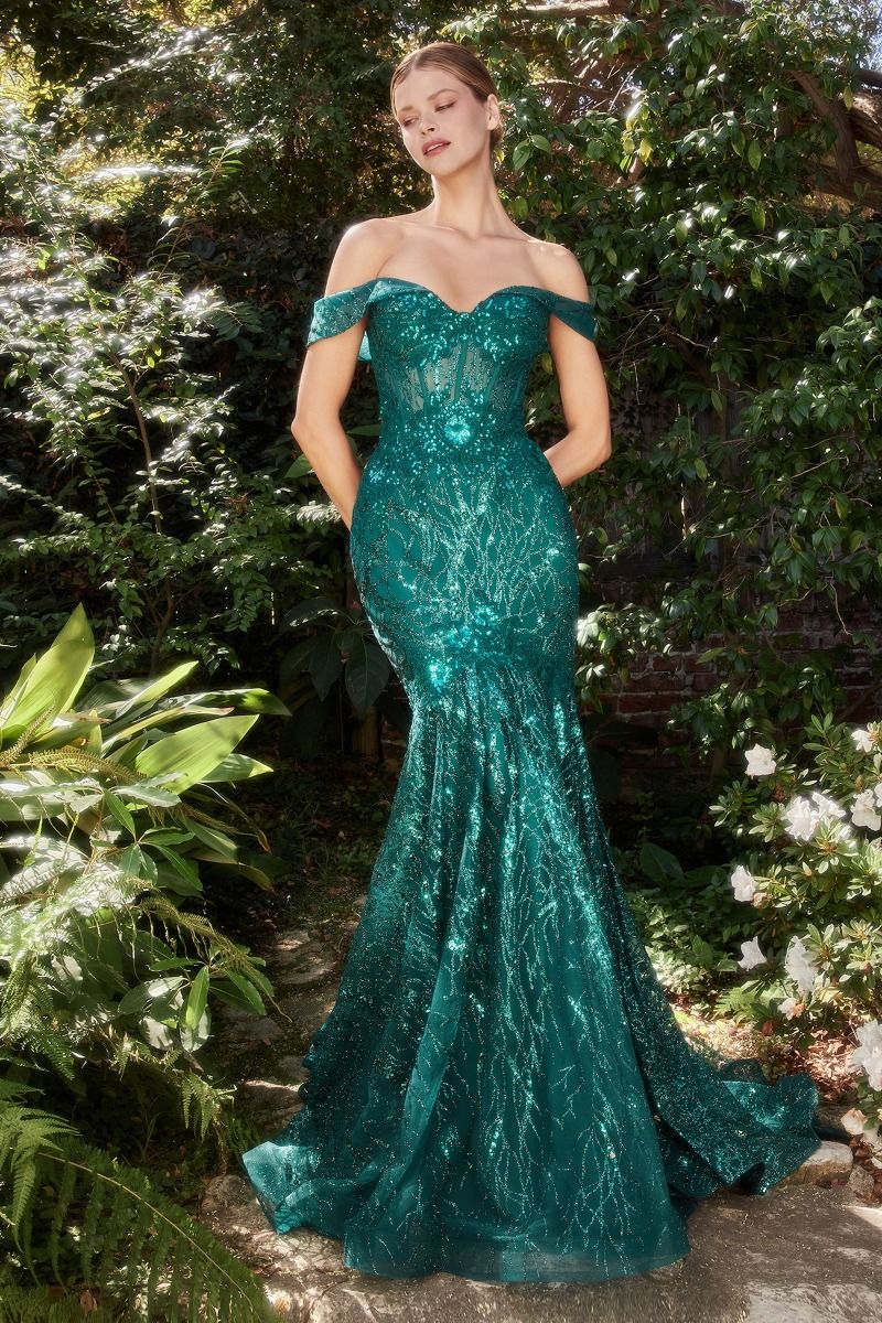 Long Sequin Off-Shoulder Mermaid Prom Dress - PromGirl Smoky Blue / 4 Long Sequin Off-Shoulder Mermaid Prom Dress - PromGirl Smoky Blue / 4