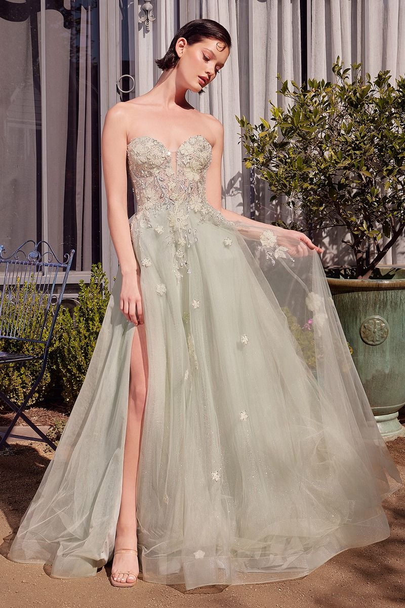 Sage Green Strapless Ball Gown 14 / Sage Sage Green Strapless Ball Gown 14 / Sage