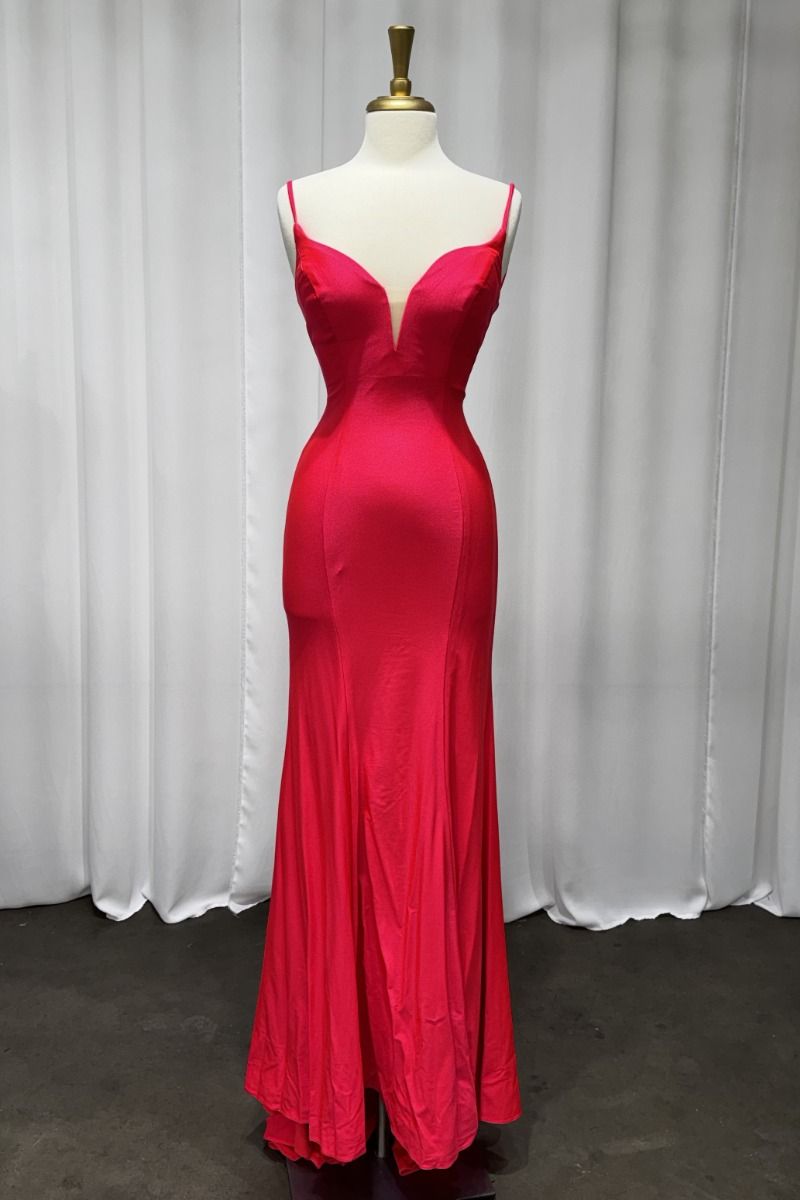 Fitted Neon Coral Gown 6 / Neo Coral Fitted Neon Coral Gown 6 / Neo Coral