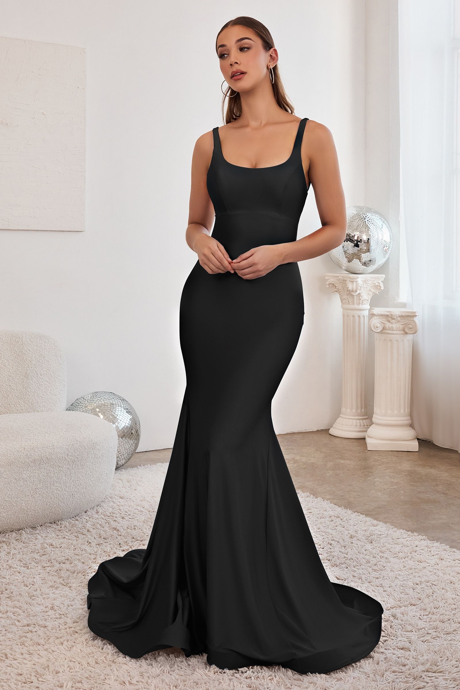 stretch mermaid dress Atria 6850H Elegantly Fitted Stretch Jersey Mermaid Gown M / Canary