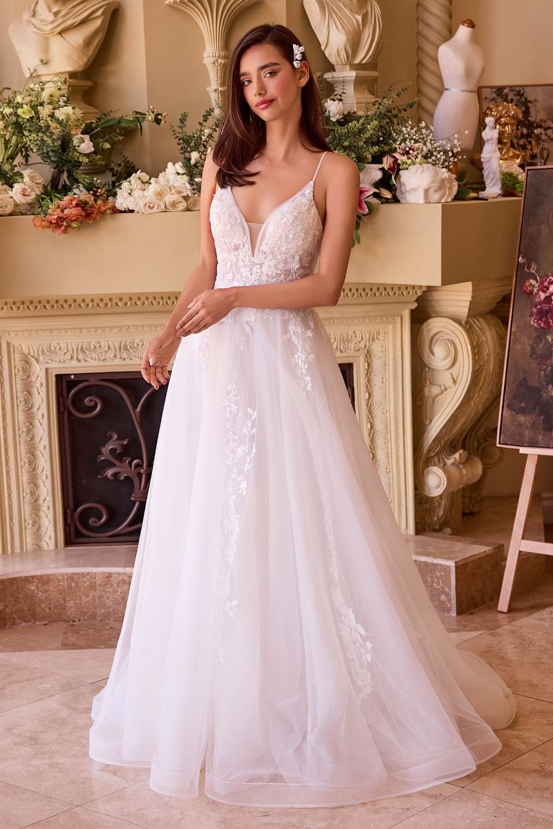 Layered Tulle A-Line Wedding Dress 10 / Off White Layered Tulle A-Line Wedding Dress 10 / Off White