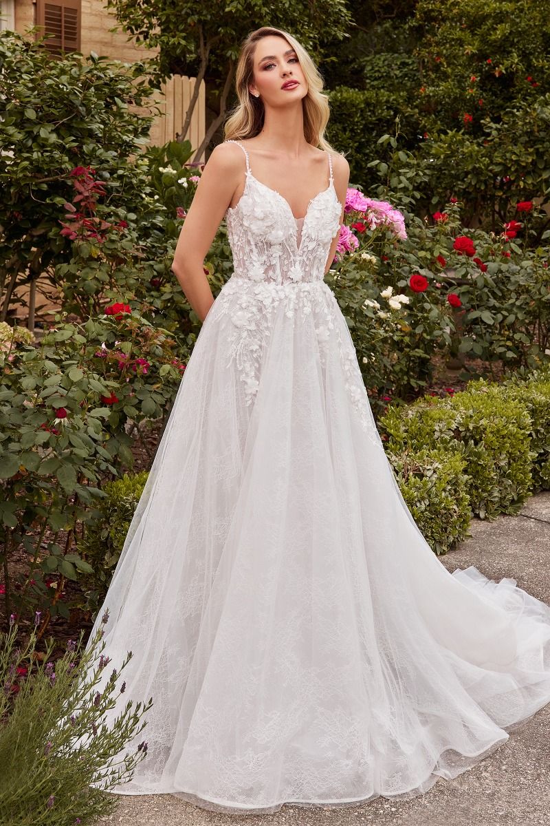 Layered Lace A-Line Bridal Gown 14 / Off White Layered Lace A-Line Bridal Gown 14 / Off White