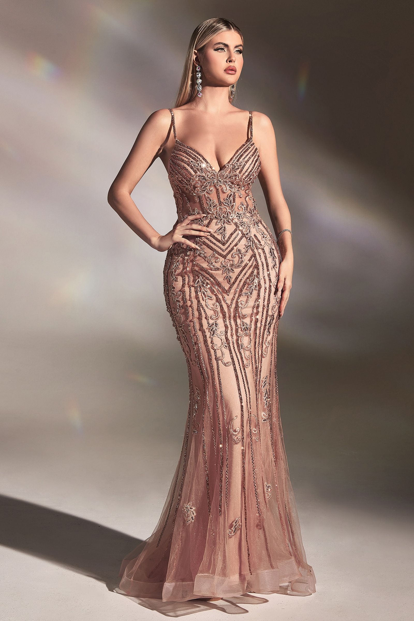 Fitted Beaded Mermiad Gown Tux-USA Fitted Beaded Mermiad Gown Tux-USA