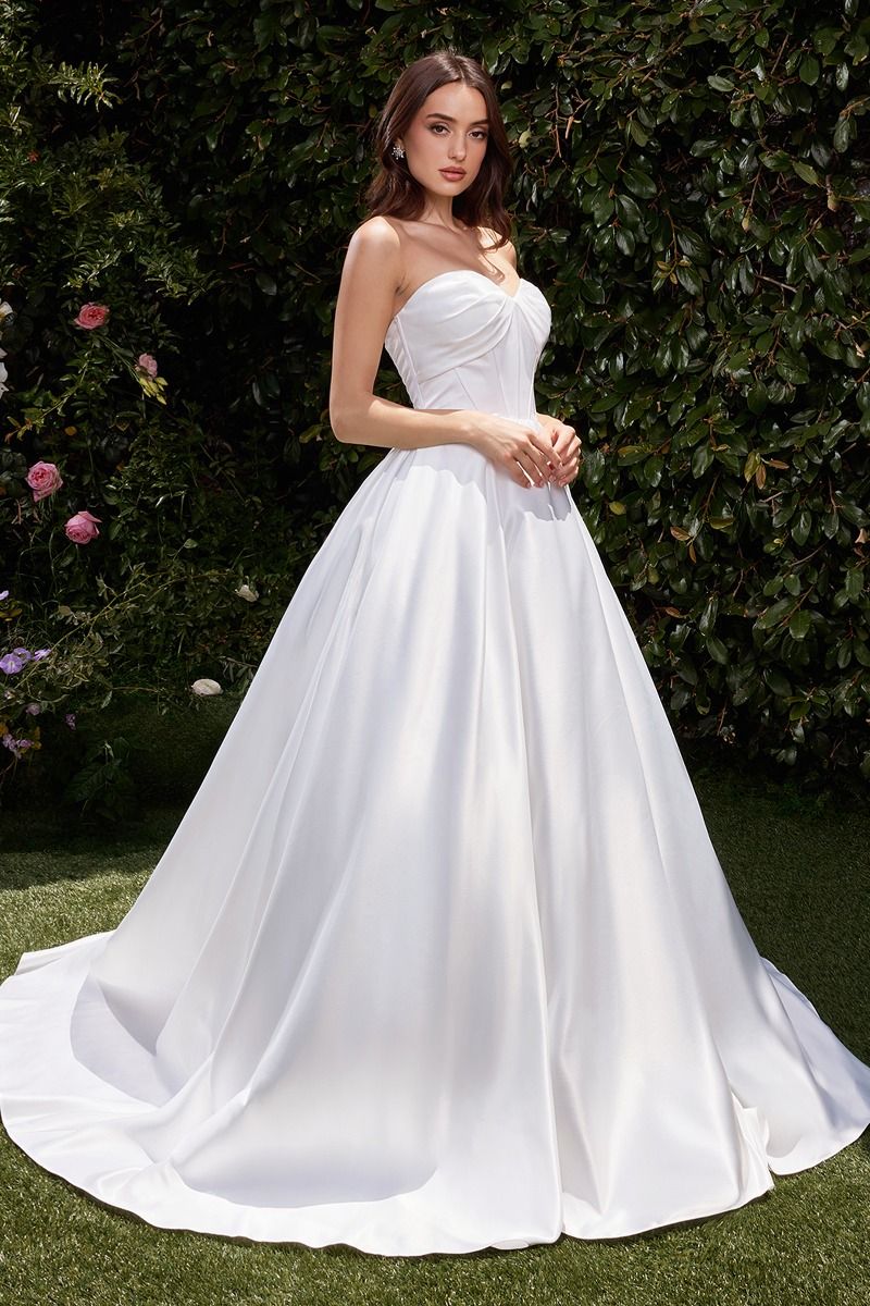 plain satin ball gown wedding dress Ball Gown Wedding Dresses
