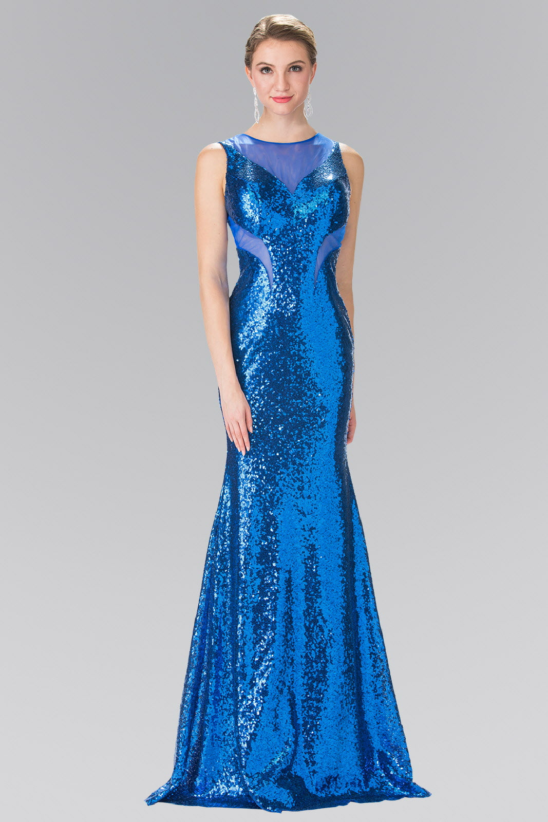 Side Sheer Cut Sequin Long Dress – Tux-USA®