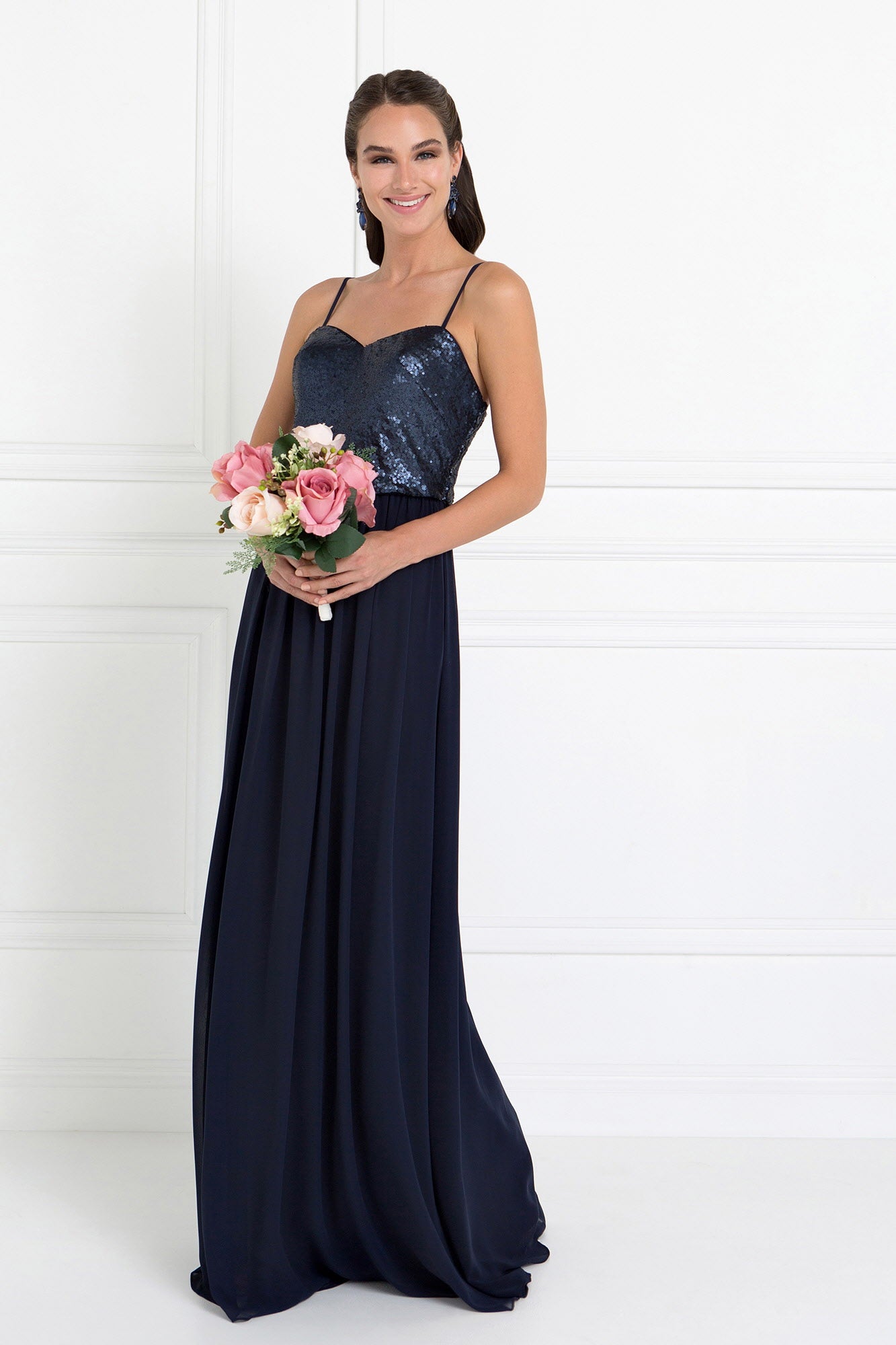 sequin top chiffon bottom dress Ever-Pretty Plus Size Sequin Midi Dress with V-Neck for Mothers of the Bride