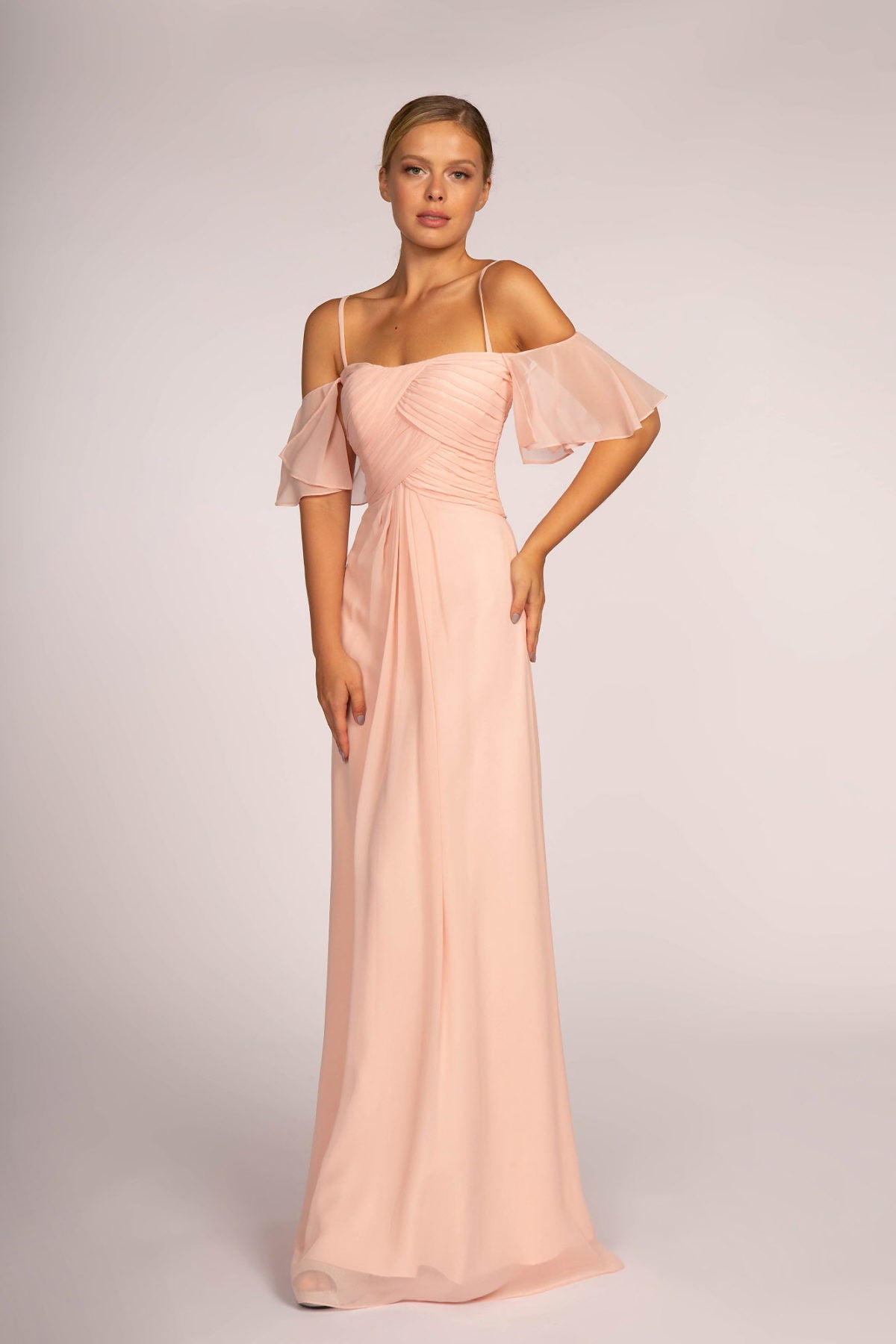 spaghetti strap chiffon maxi dress Wrap Bodice Floral Chiffon Maxi Dress with Adjustable Spaghetti Straps