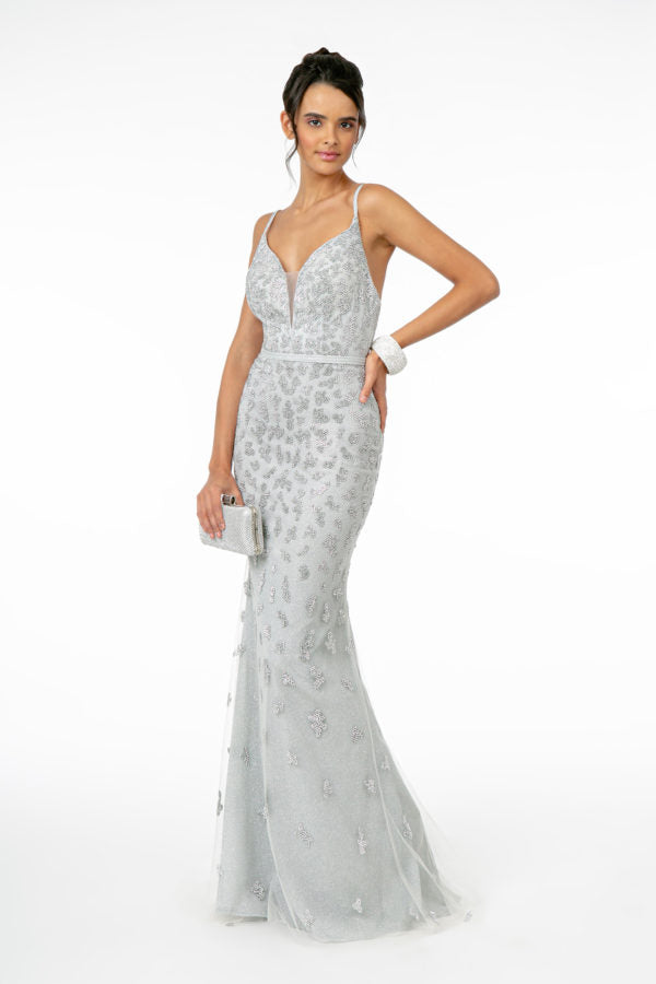 Glitter Mesh Mermaid Long Dress M / Silver Glitter Mesh Mermaid Long Dress M / Silver
