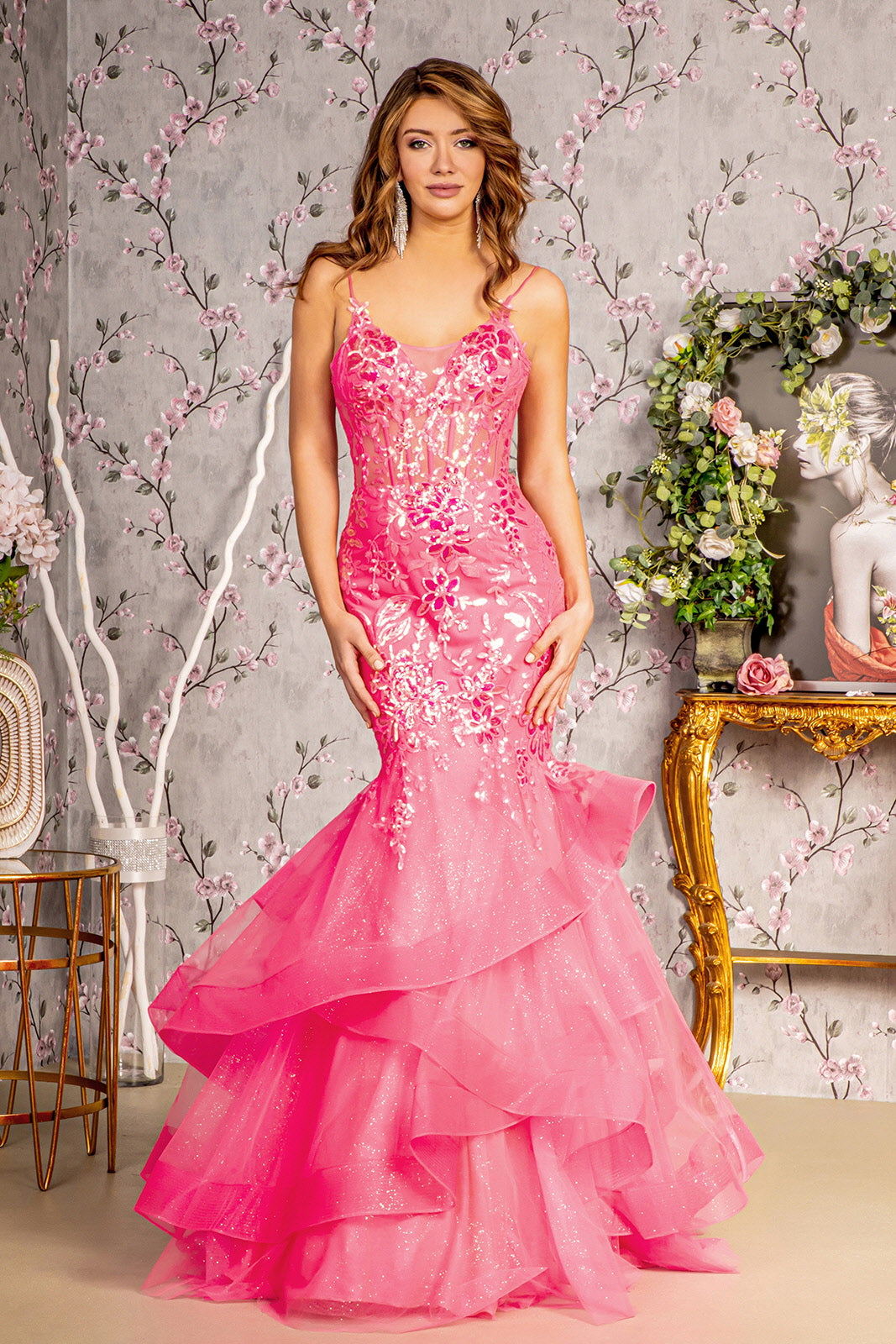 sheer mesh glitter dress Long Formal Glitter Evening Prom Gown