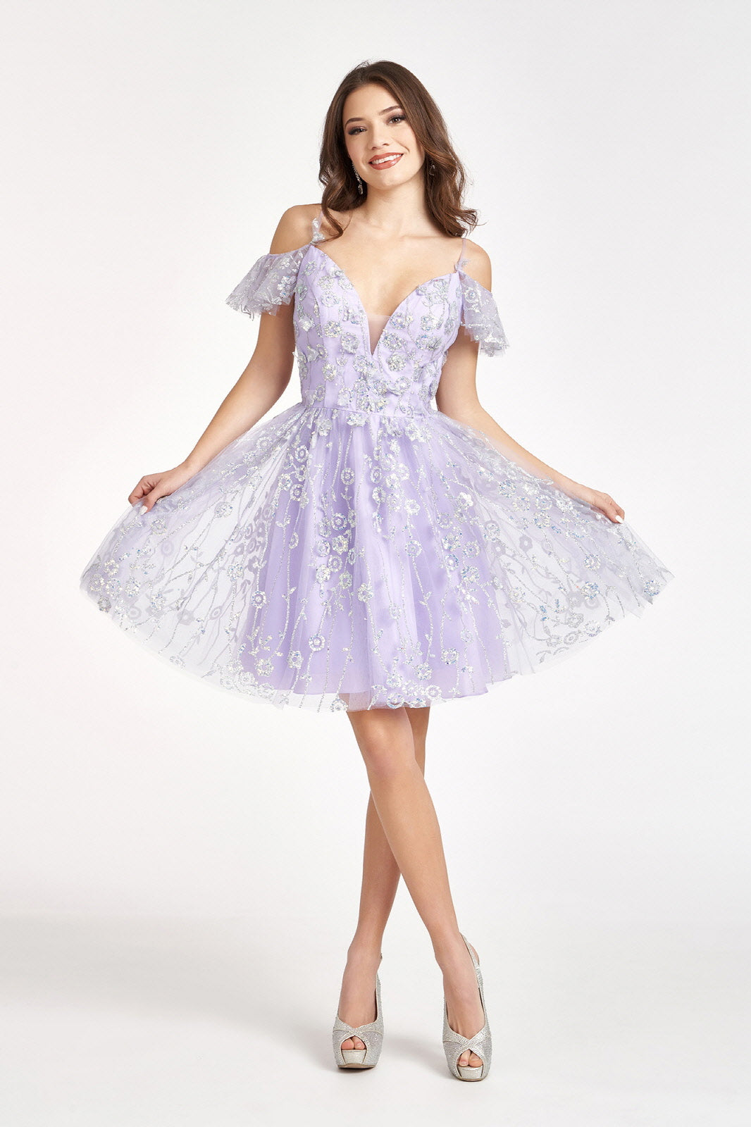 Sequin Sheer V-Back Glitter Mesh Homecoming Dress w/ Sweetheart Neckli Tux-USA Sequin Sheer V-Back Glitter Mesh Homecoming Dress w/ Sweetheart Neckli Tux-USA