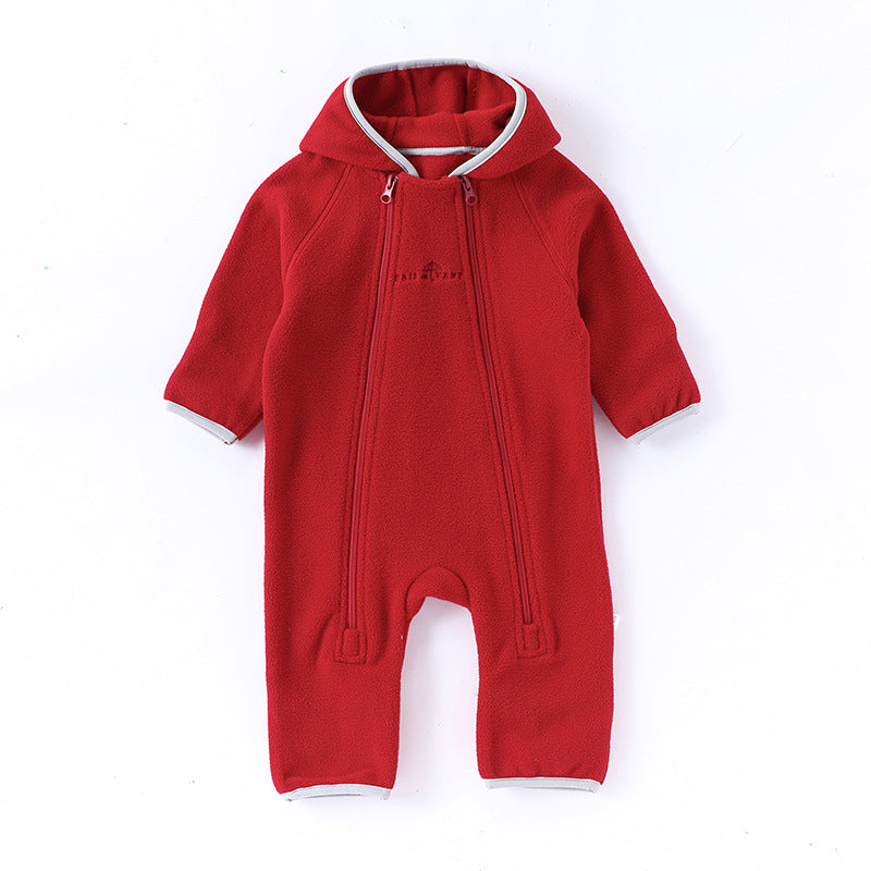 Winter Arrival Baby Unisex Long Sleeves Solid Color Letters Pattern Zip-up Rompers, MyKids-USA®, Baby One-Pieces, MyKids-USA - Size/Age - 66 (3-6M) - Color - Red - - - TR2509182221-E.