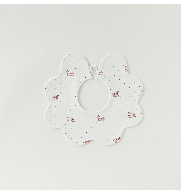 Adorable Simple Pattern Cotton Snap-on Flowers Shaped Bib, MyKids-USA®, Bibs, MyKids-USA - - - - - - - .