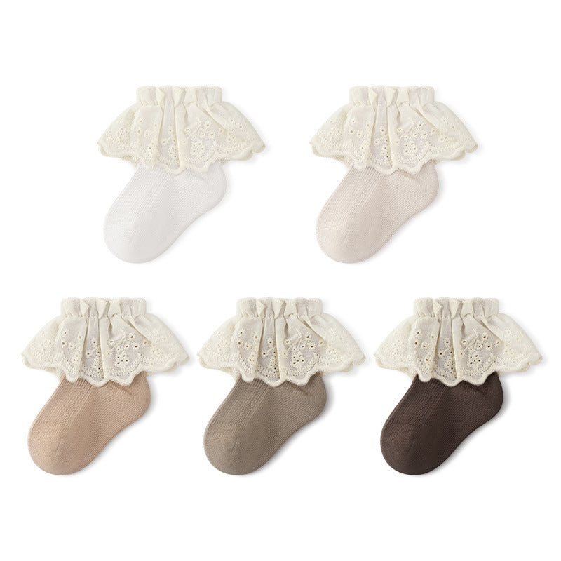 Autumn and Spring Baby Kids Girls Breathable Lace Trim Vintage Socks, MyKids-USA®, Baby & Toddler Socks & Tights, MyKids-USA - - - - - - - .