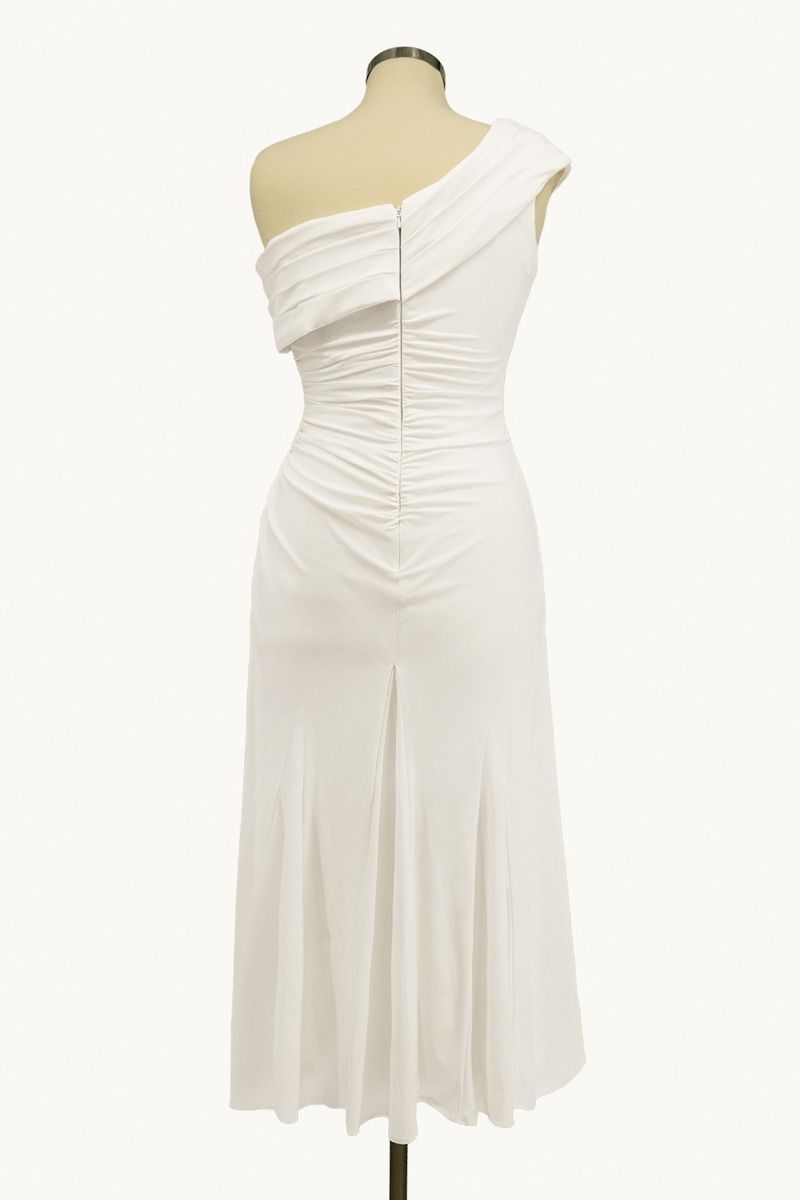 Asymmetric Midi Wedding Dress