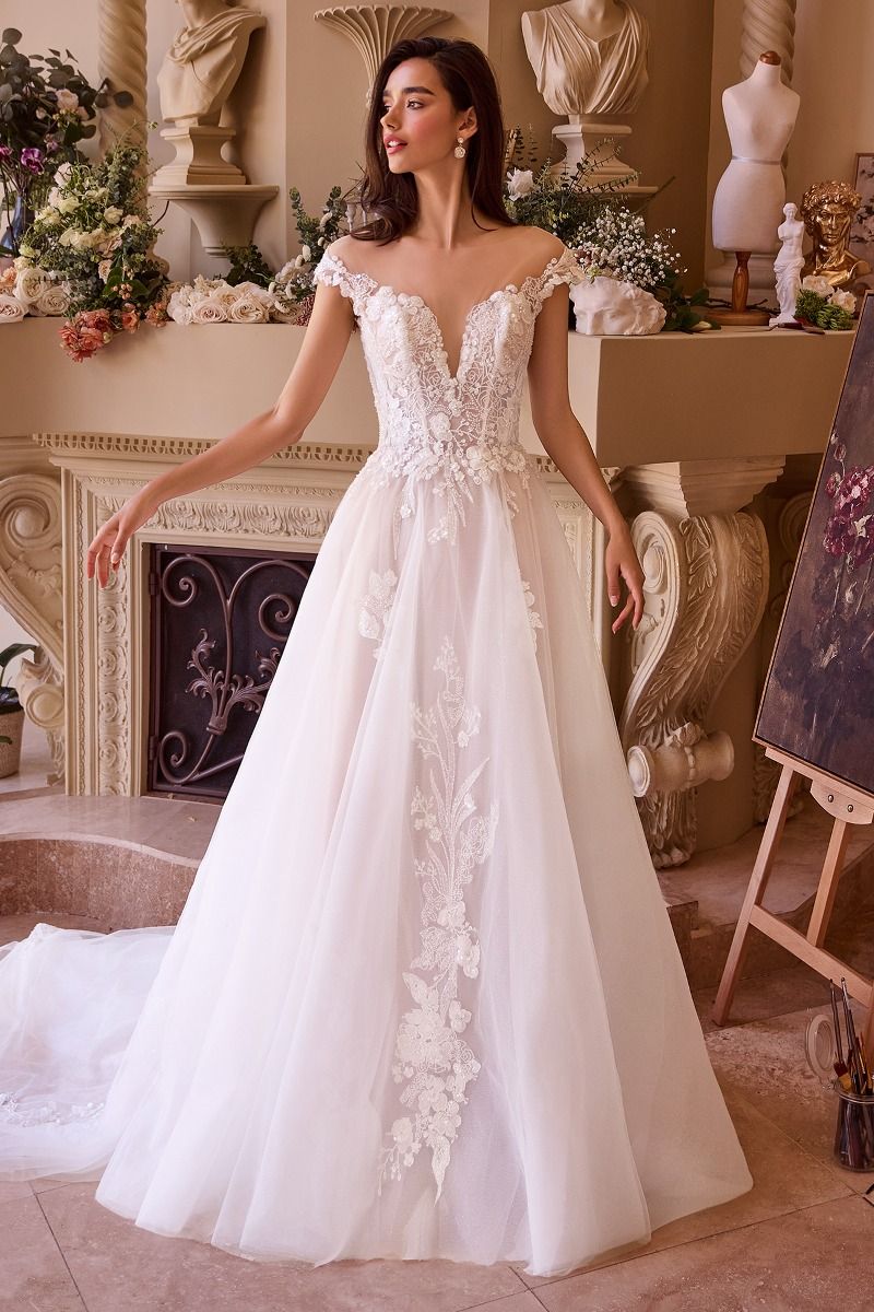WL038-Cap Sleeve Bridal Ball Gown-Andrea & Leo | Lady Black Tie Off White / 16 WL038-Cap Sleeve Bridal Ball Gown-Andrea & Leo | Lady Black Tie Off White / 16