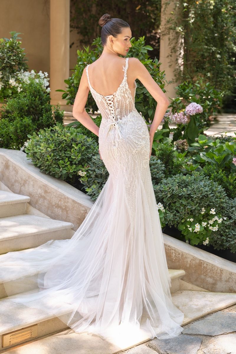 Embroidered Tulle Lace Wedding Gown