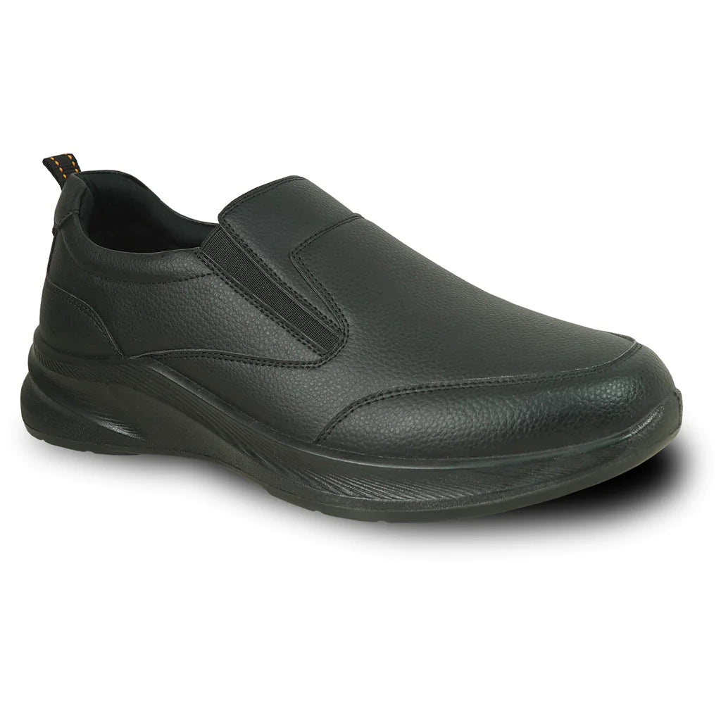 dress slip resistant shoes for men VANGELO Men Slip Resistant Shoe JIMMY-3 Black 8.5 / Black / W