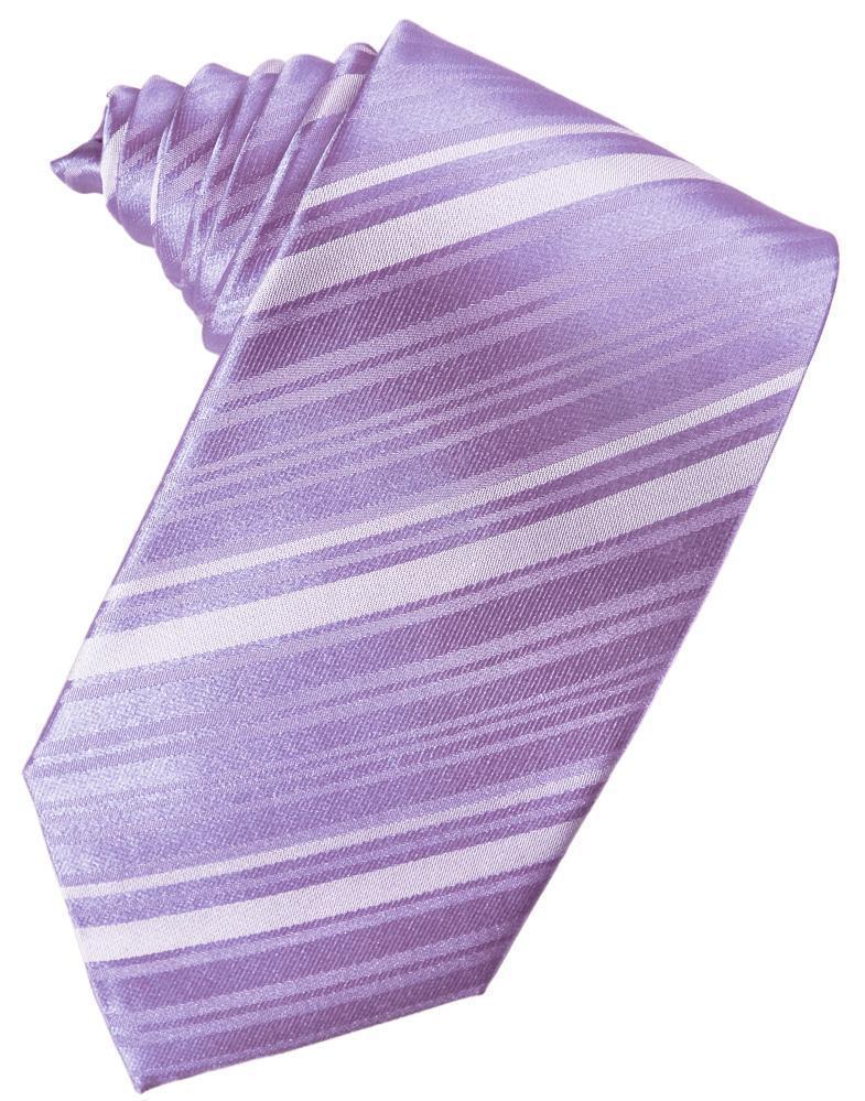 Striped Satin Necktie Self Tie