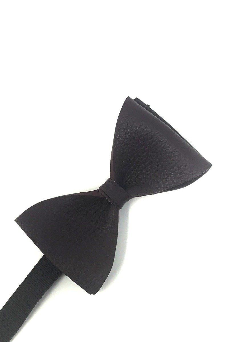 Textured Leather Bow Tie
