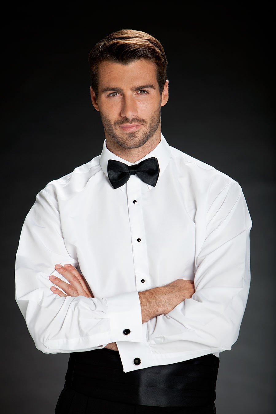 Como White Laydown Tuxedo Classic Fit Shirt - Camisa