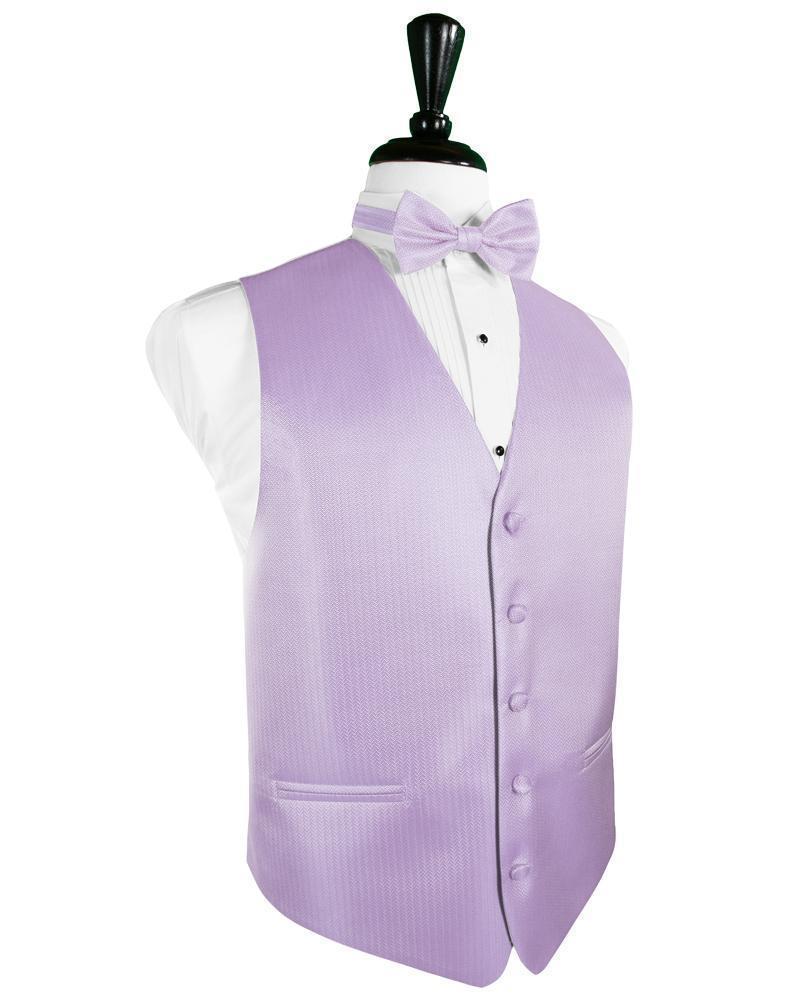 Herringbone Tuxedo Vest 7 - XS / Lavender - Chaleco