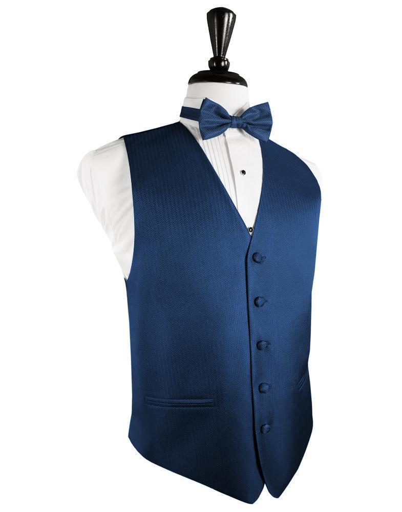 Herringbone Tuxedo Vest 8 - XS / Sapphire - Chaleco