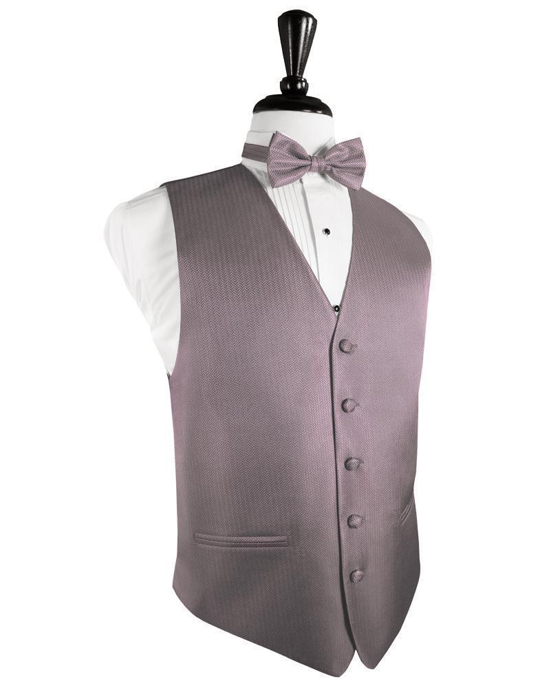 Herringbone Tuxedo Vest 9 - XS / Frosty Pink - Chaleco