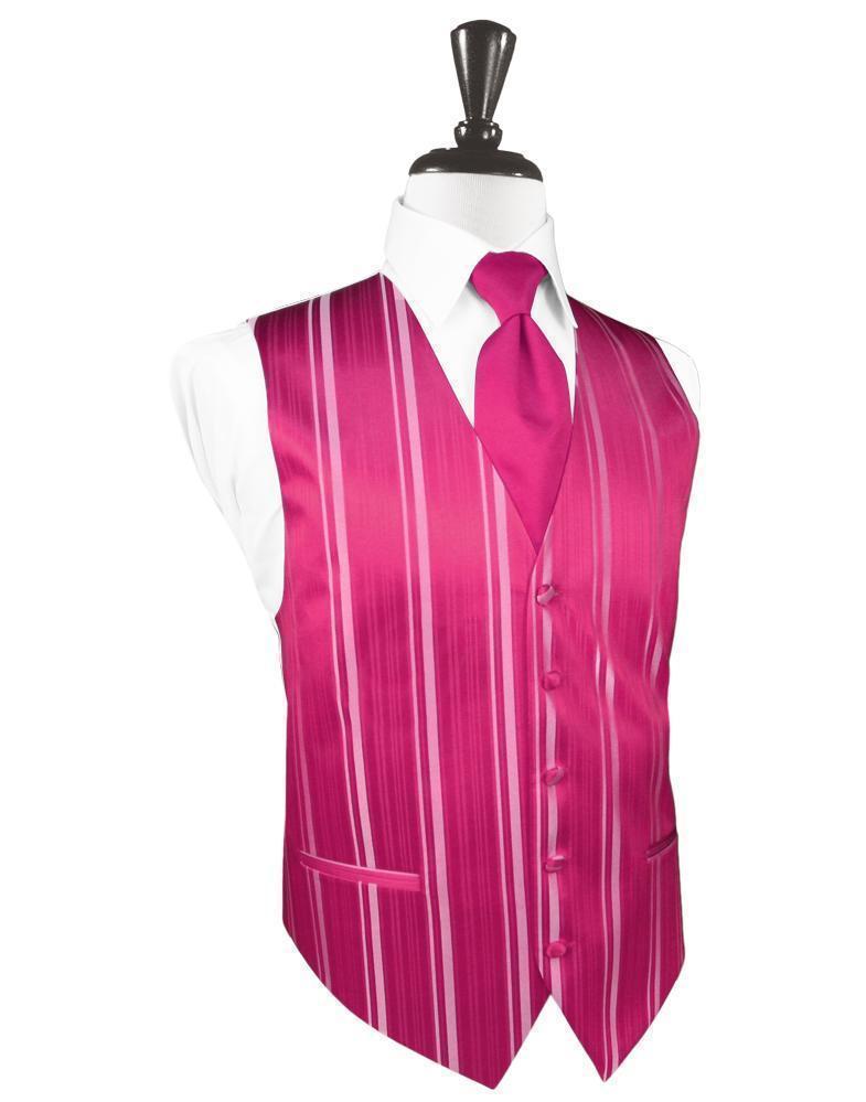 Striped Satin Tuxedo Vest 5 - XS / Watermelon - Chaleco