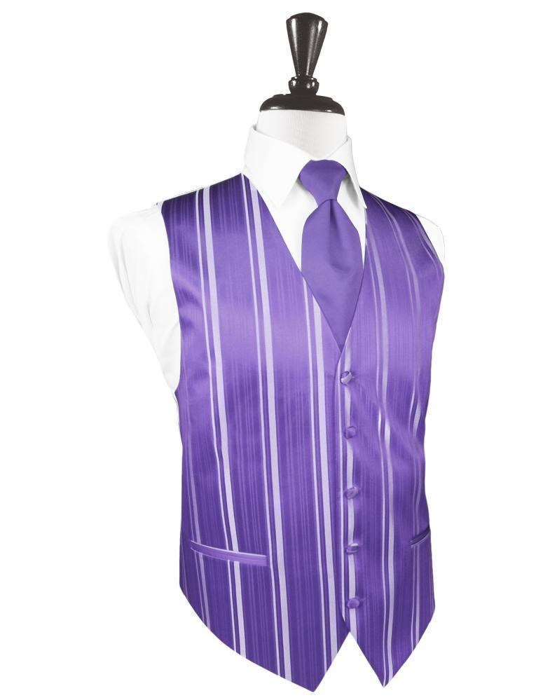 Striped Satin Tuxedo Vest 7 - XS / Freesia - Chaleco