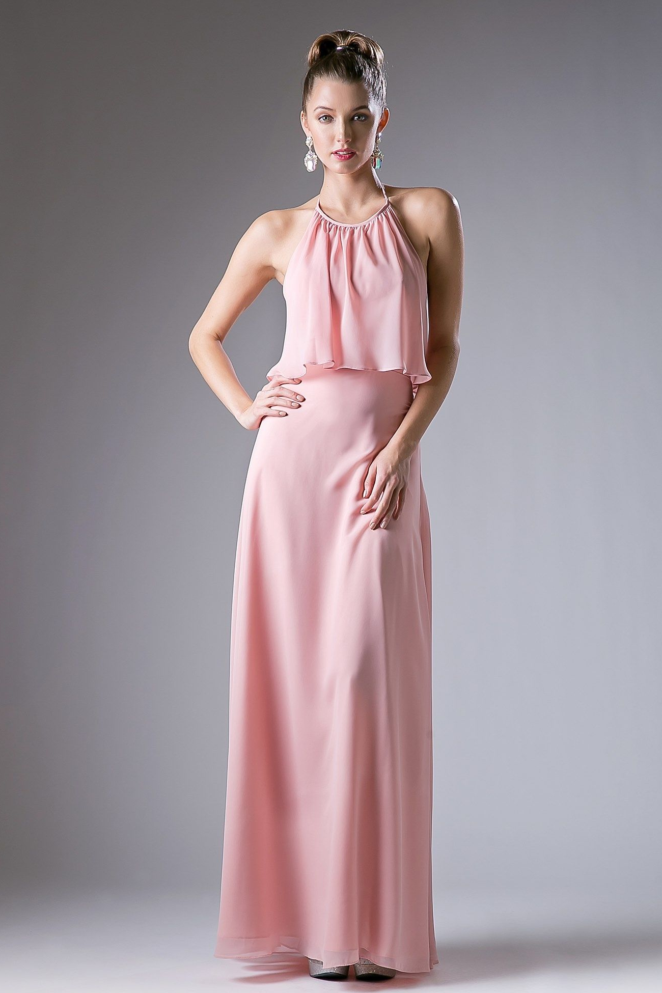 Long Halter Chiffon Dress – Tux-USA®