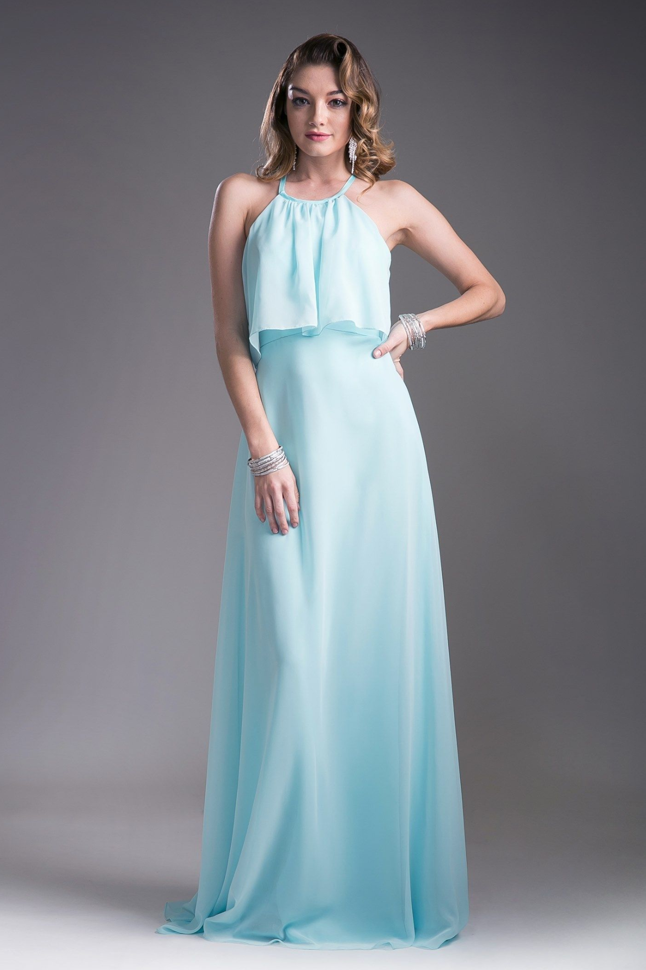 Long Chiffon Sheath Dress