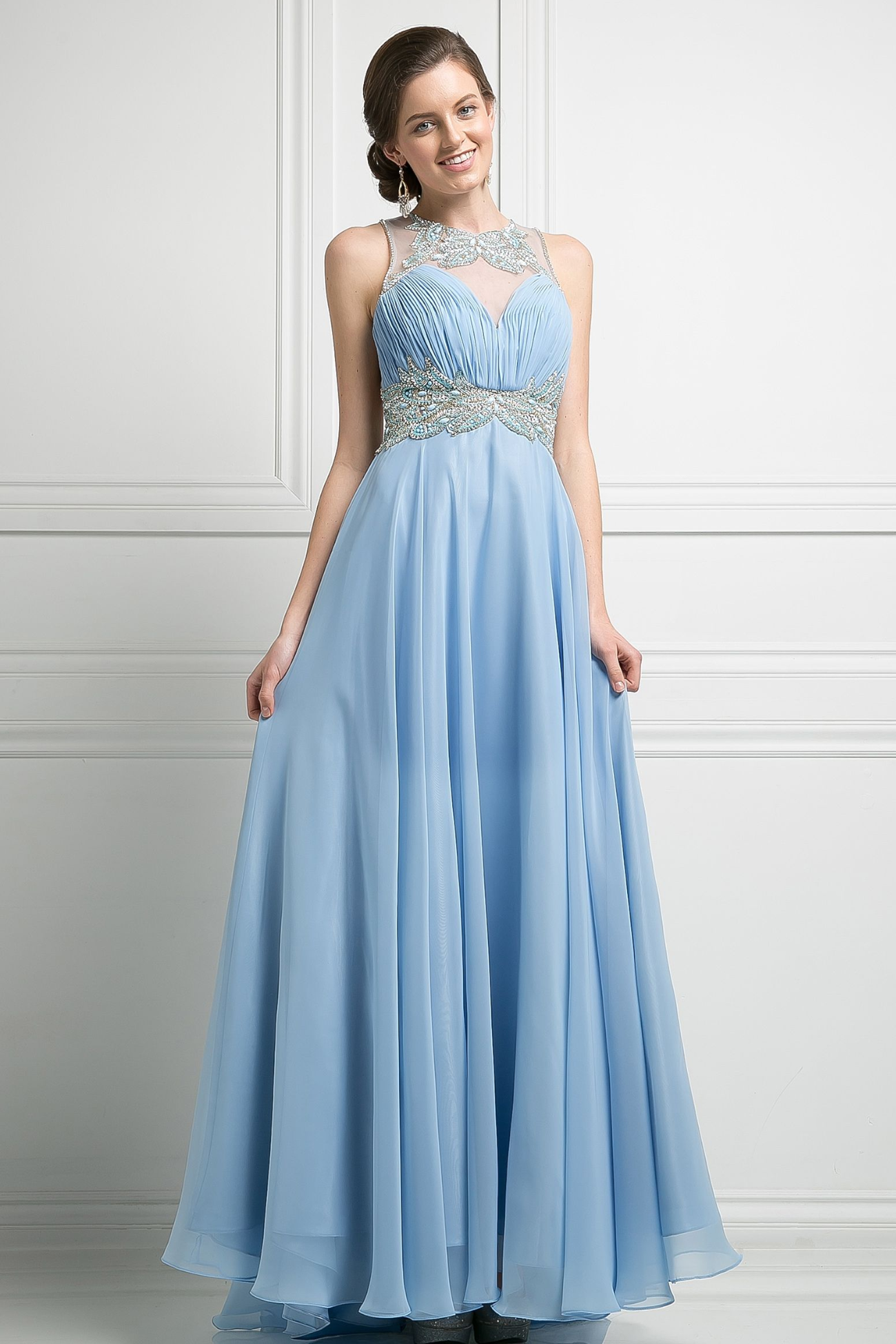 Beaded Chiffon Empire Waist Dress – Tux-USA®