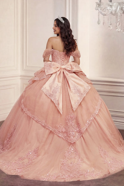 Embellished Sweetheart Ball Gown | Glitter Tulle Illusion Corset Quinceañera Dress