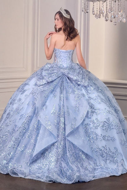 Regal Beaded Tulle Ball Gown with Sweetheart Neckline & Lace Appliqué