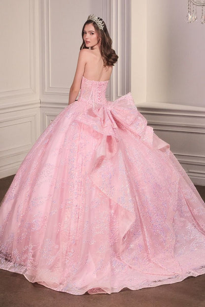 Regal Beaded Tulle Ball Gown with Sweetheart Neckline & Lace Appliqué