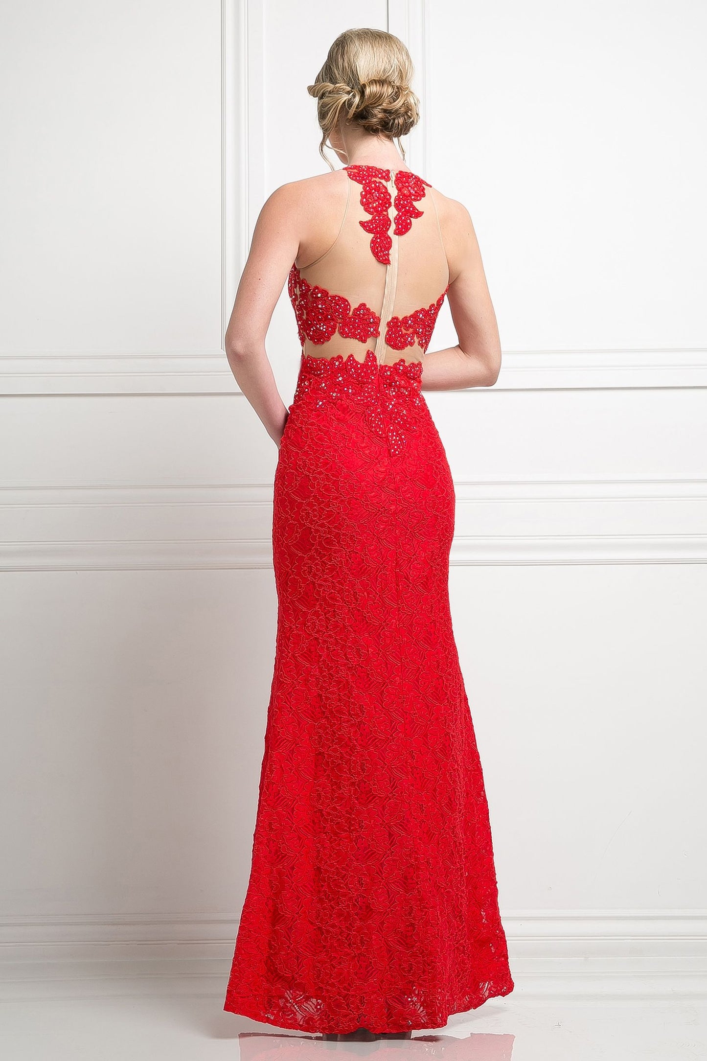 Beaded Lace Sheath Dress