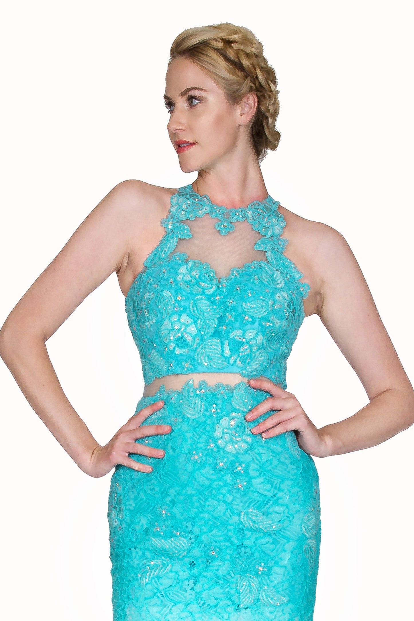 Beaded Lace Sheath Dress