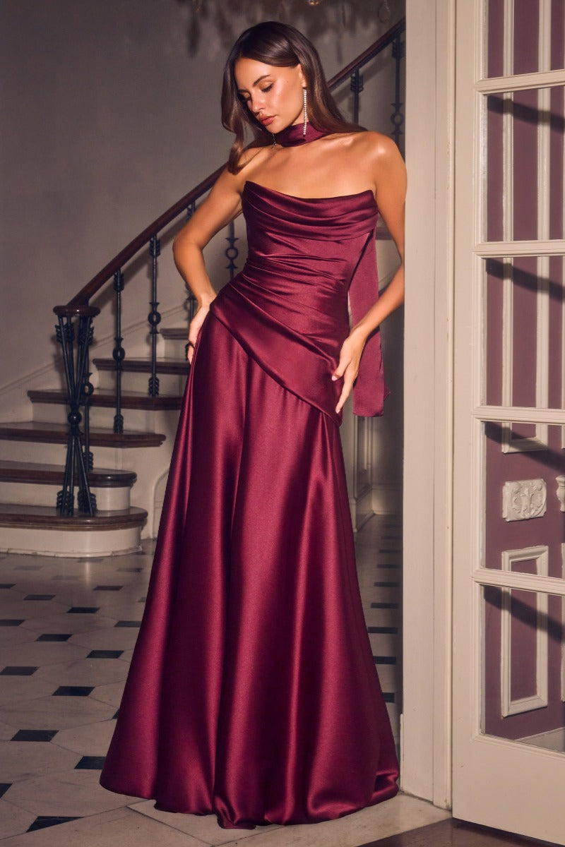 Strapless Satin A-Line Dress