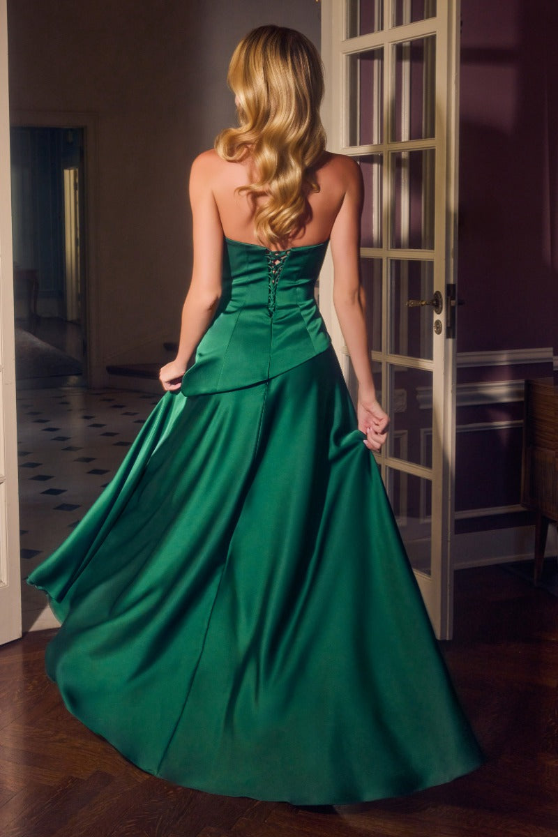 Strapless Satin A-Line Dress