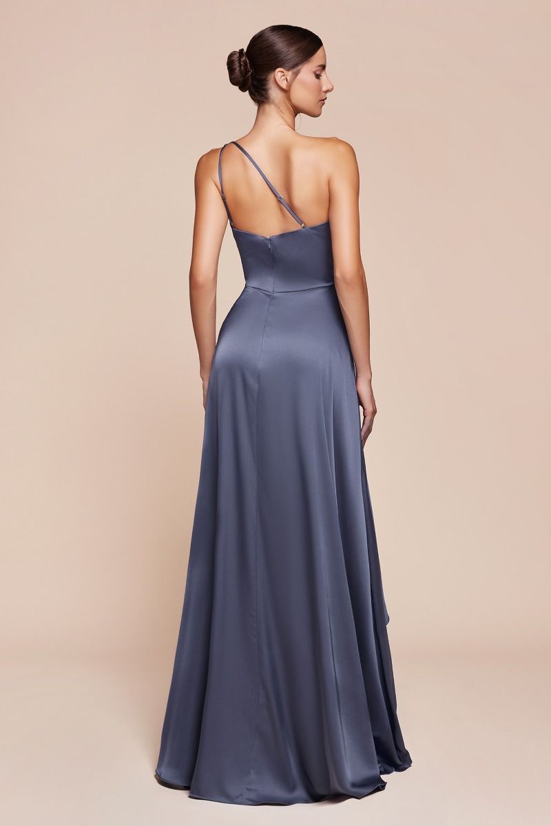 Jasmina One Shoulder Satin A Line Bridesmaid Dress Mauve / 12 USA Jasmina One Shoulder Satin A Line Bridesmaid Dress Mauve / 12 USA