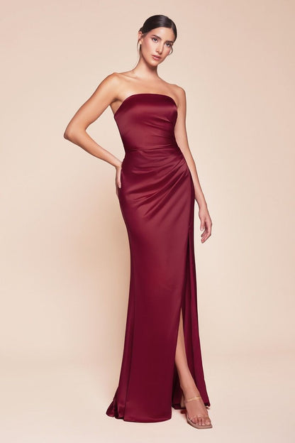 Strapless Satin Dress & Sash