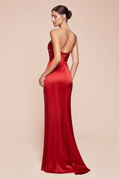 Strapless Satin Dress & Sash