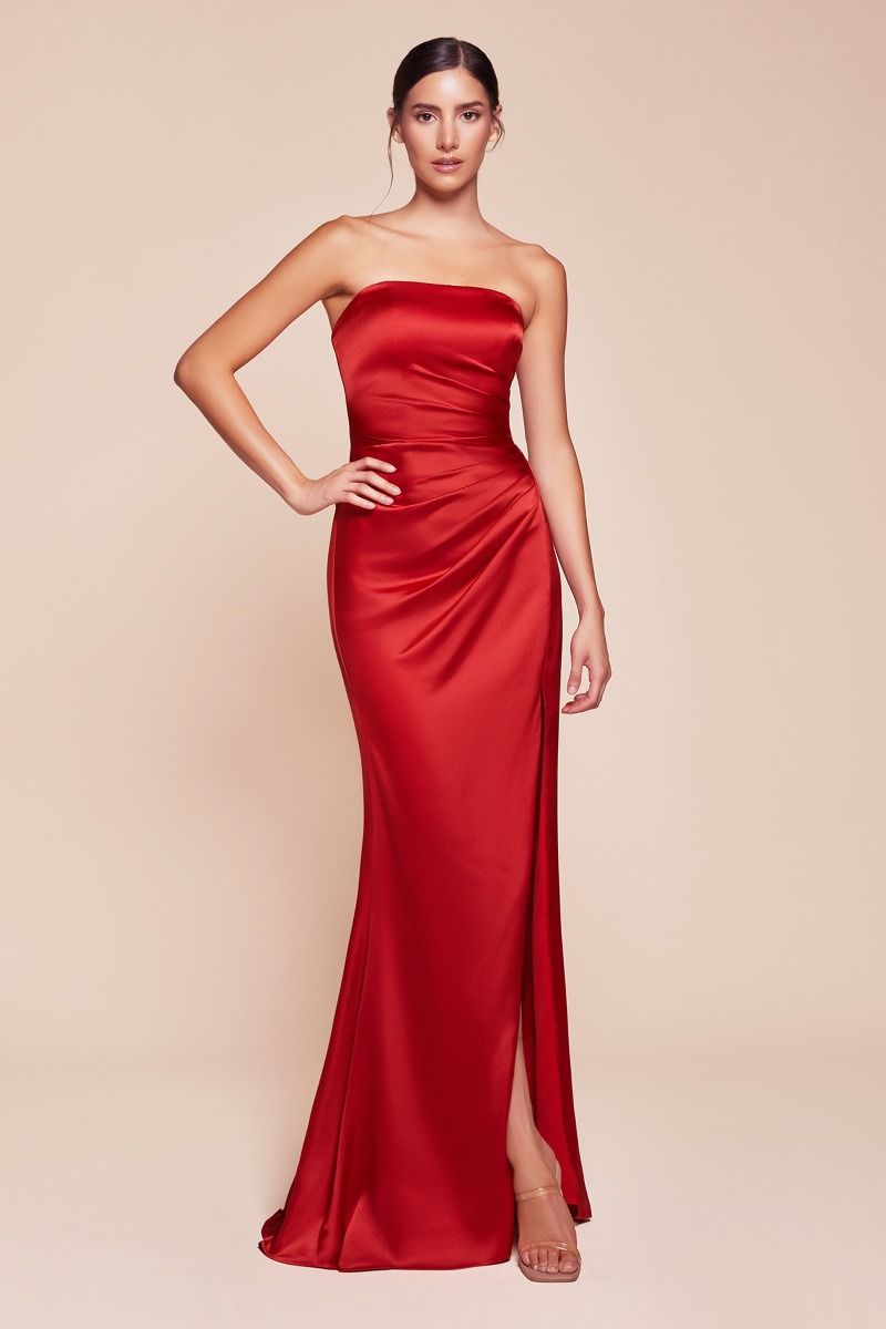 Strapless Satin Dress & Sash