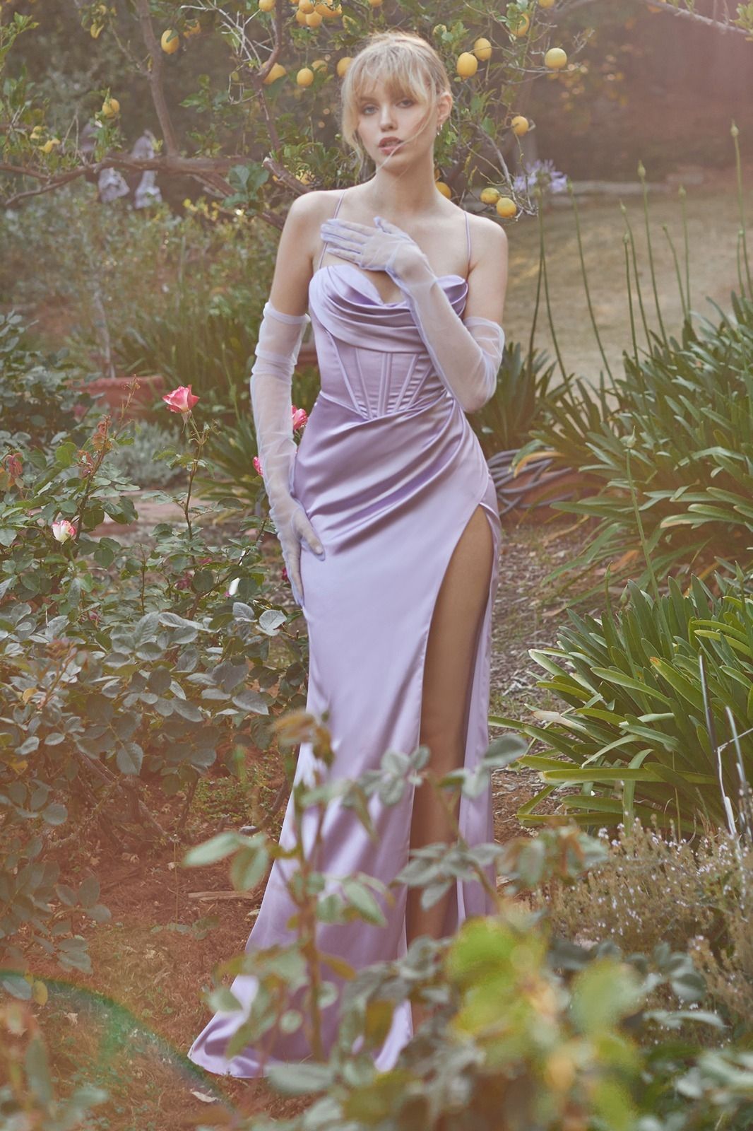 Corset Cowl Satin Gown