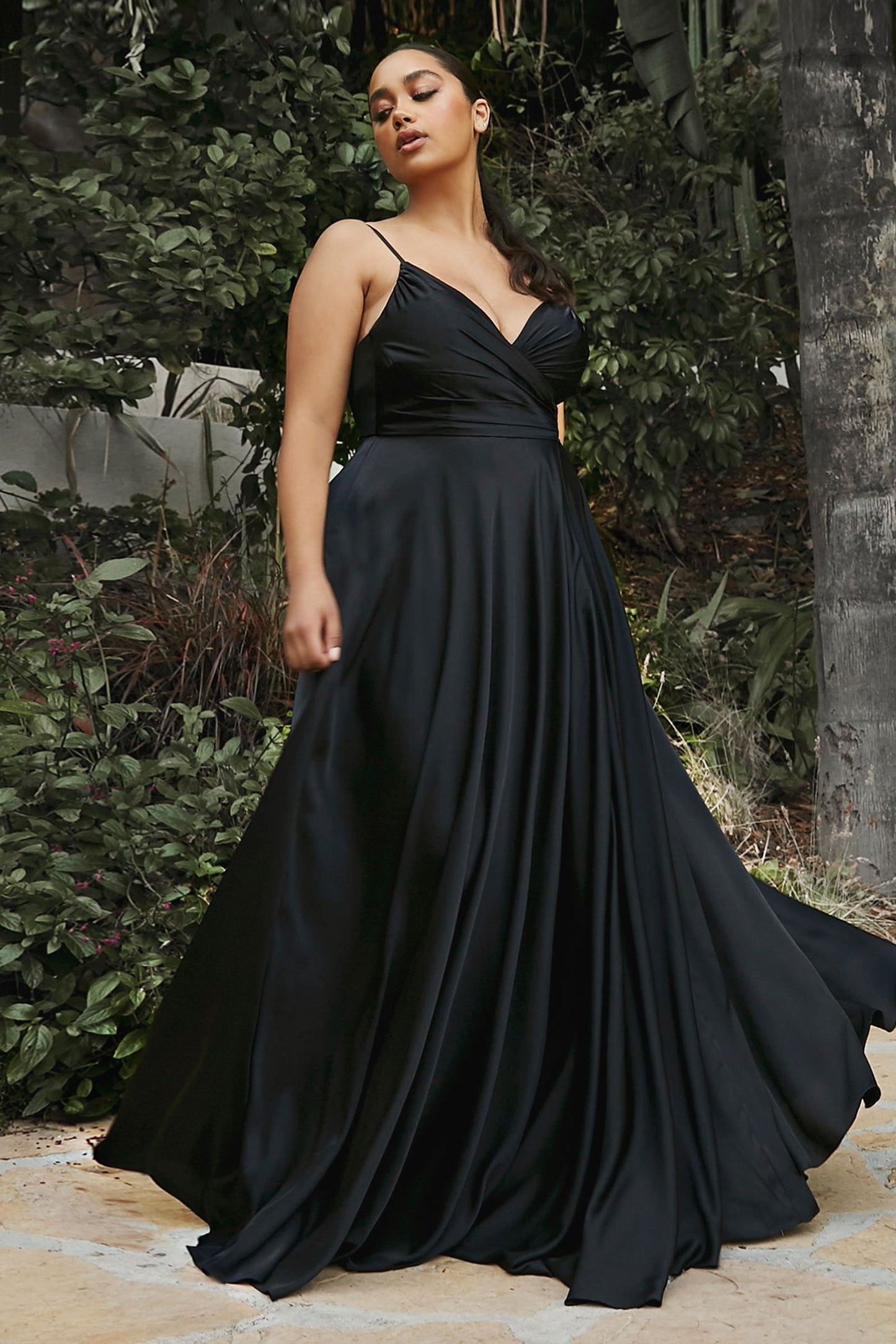 Sweetheart Neckline Soft Satin A-Line Curvy Fit