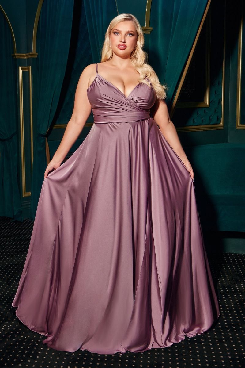 Sweetheart Neckline Soft Satin A-Line Curvy Fit