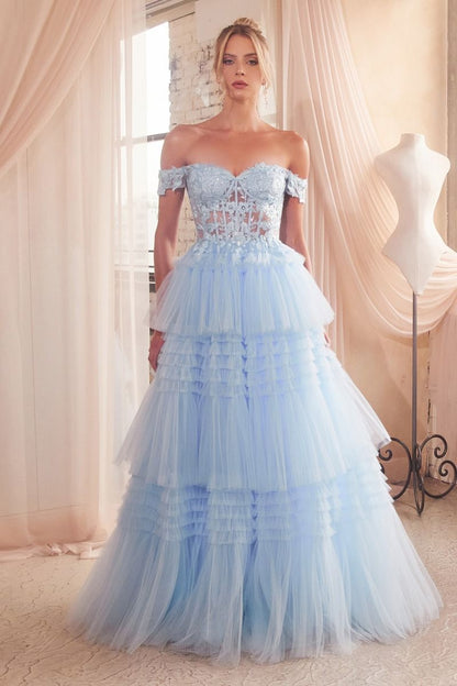 Pleated Tulle Ball Gown