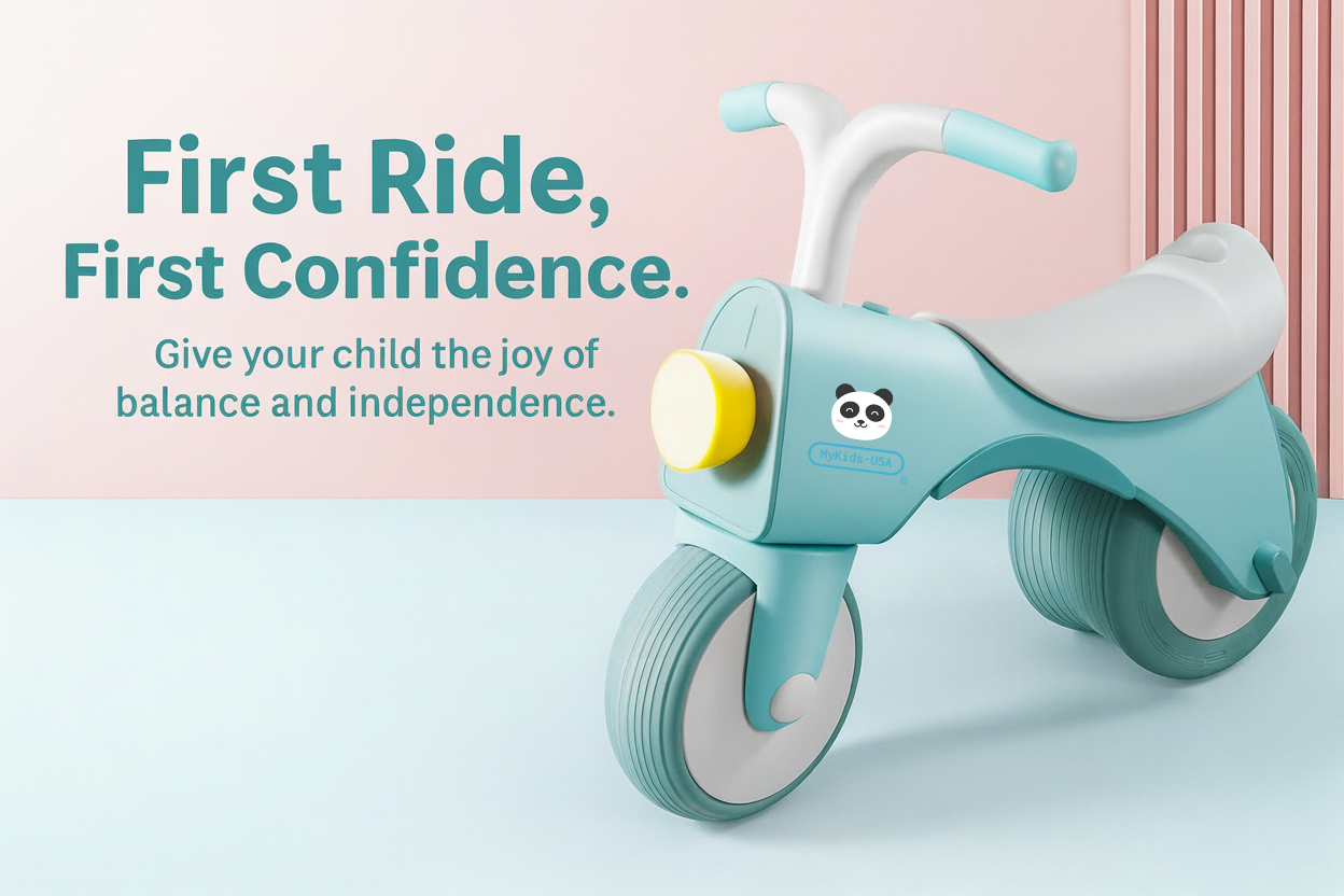 MyKids-USA® 5-in-1 Musical Balance Bike with Wide Wheels – No Pedals, Anti-Rollover Safety, MyKids-USA®, Balance Bike, MyKids-USA -  -  -  -  -  -  - .